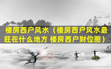 楼房西户风水（楼房西户风水最旺在什么地方 楼房西户财位图）